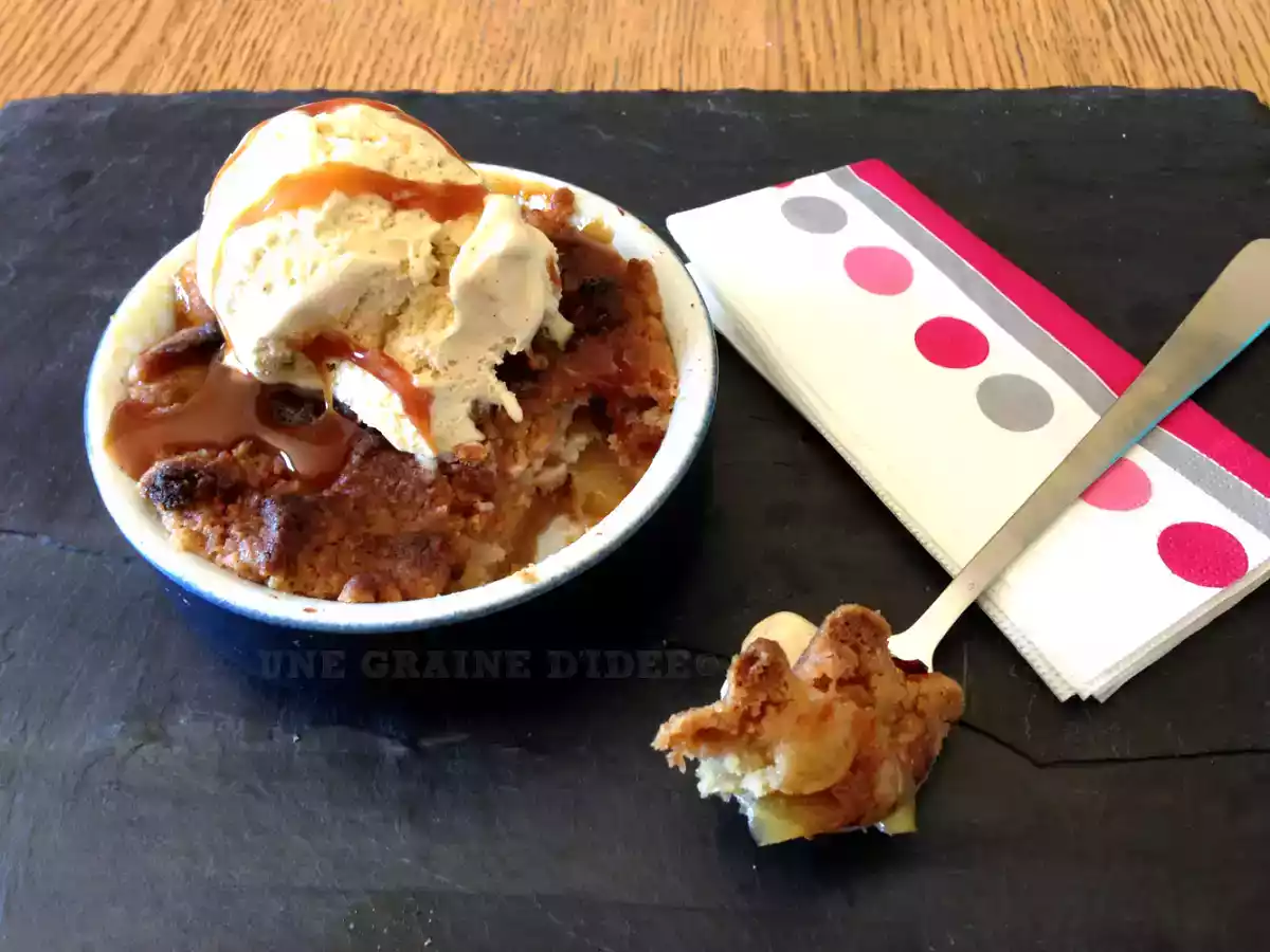 Crumble aux Pommes, Caramel au Beurre Salé et sa boule de Glace Vanille - photo 2