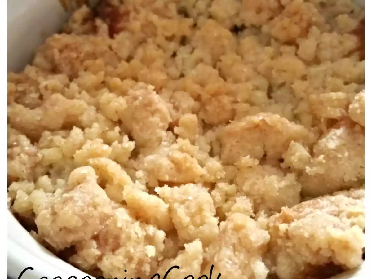 Crumble aux pommes chaud