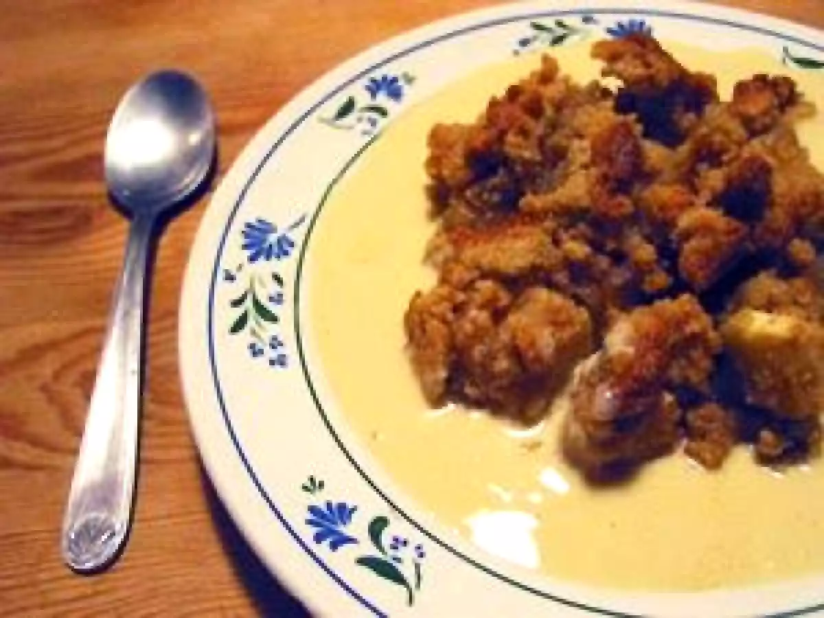 Crumble aux pommes & Crème anglaise
