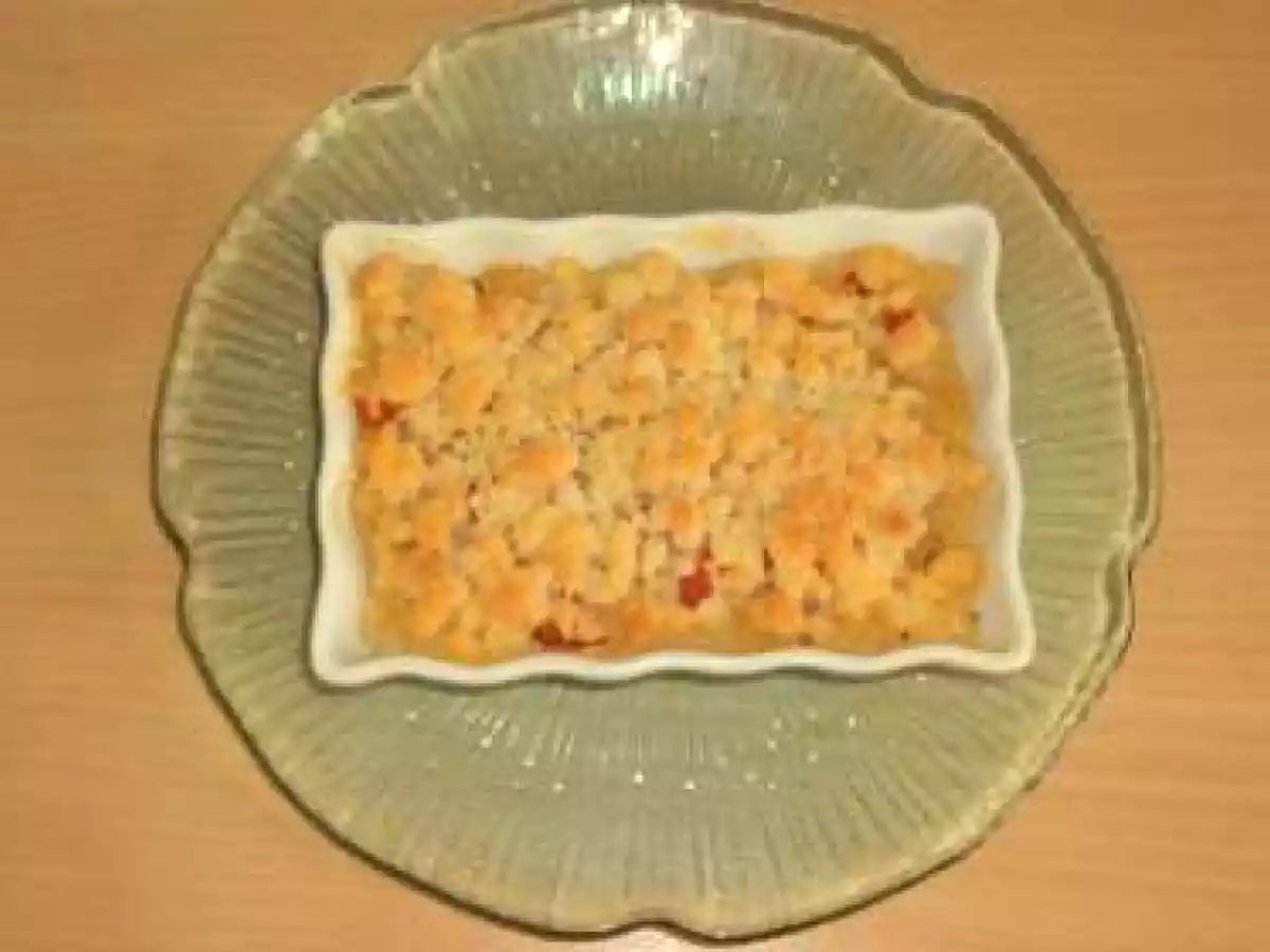 Crumble aux tomates, parmesan et basilic