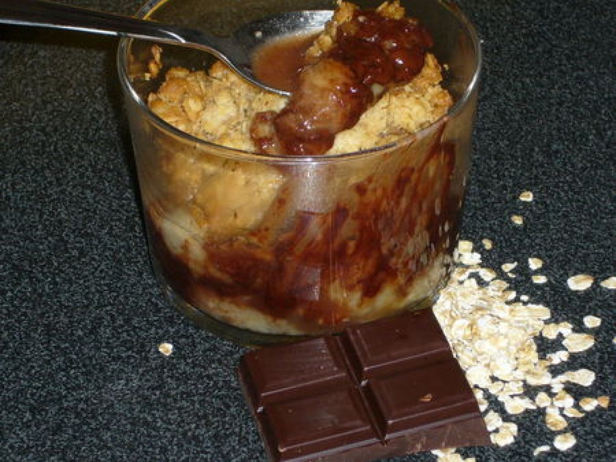 Crumble banane chocolat en verrine