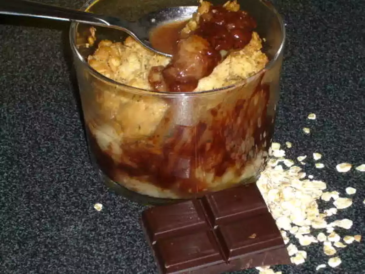 Crumble banane chocolat en verrine
