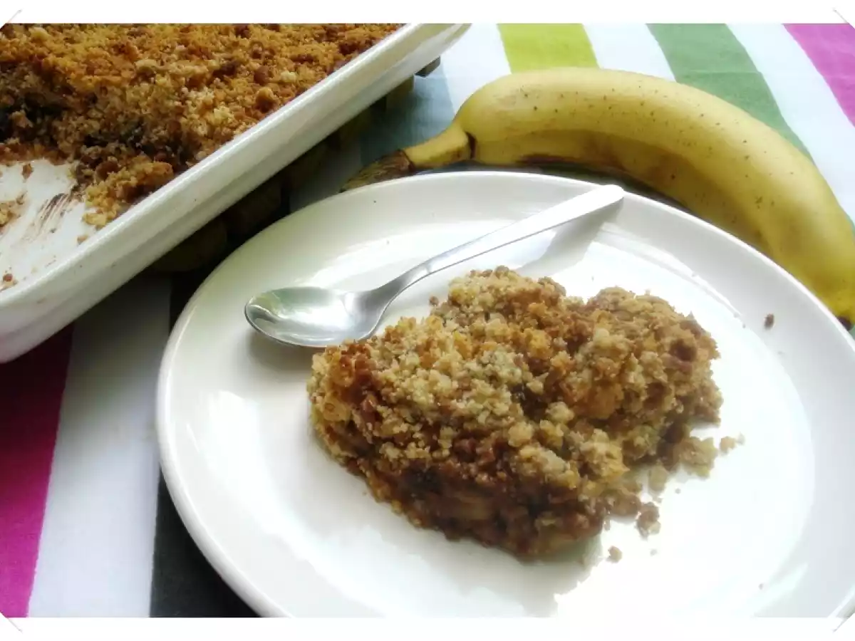 Crumble banane-chocolat-spéculoos