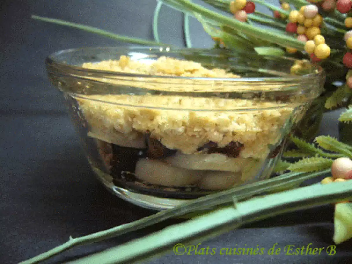 Crumble banane et chocolat en verrine