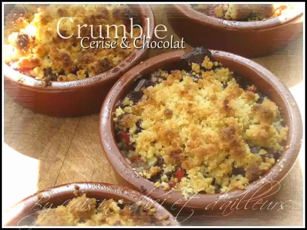 Crumble cerise et chocolat