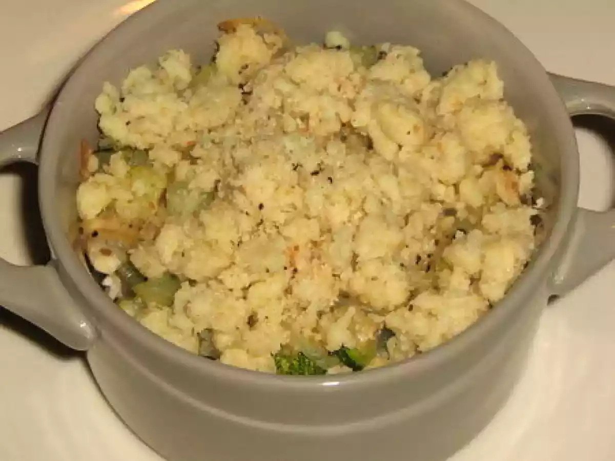 Crumble courgettes-sardines