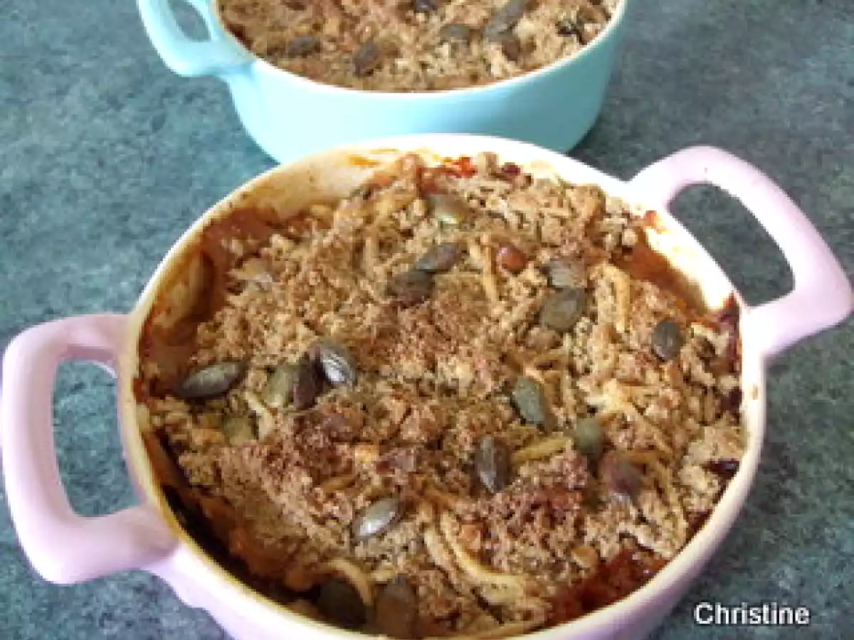 Crumble d'aubergine à la farine de sarrasin