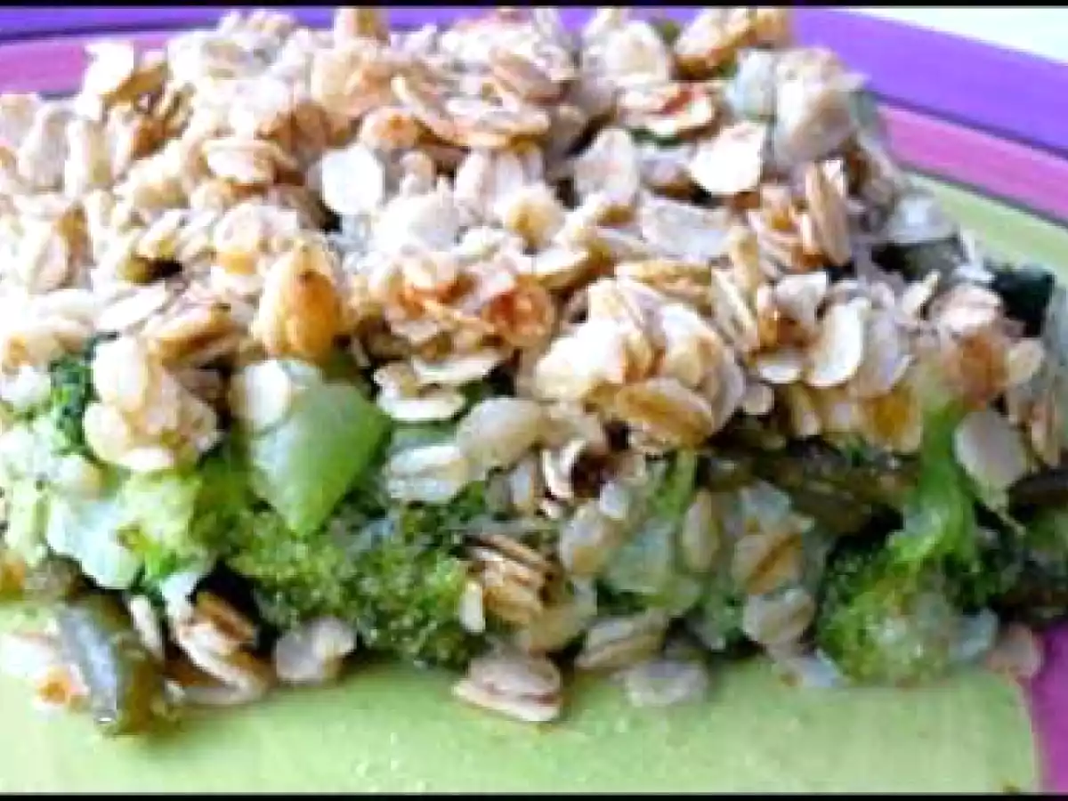 Crumble d'avoine aux légumes verts