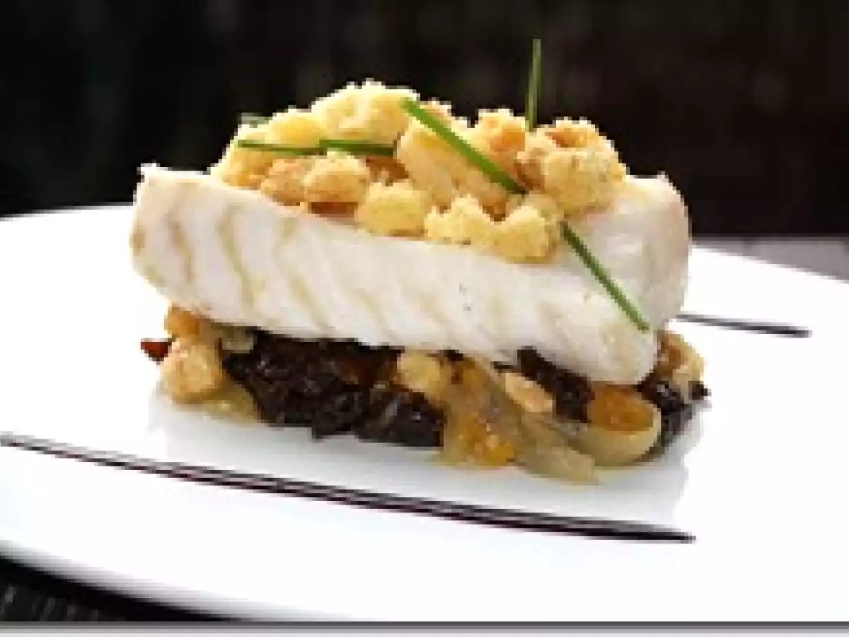 Crumble de Cabillaud Skrei Etuvé aux Fruits Secs