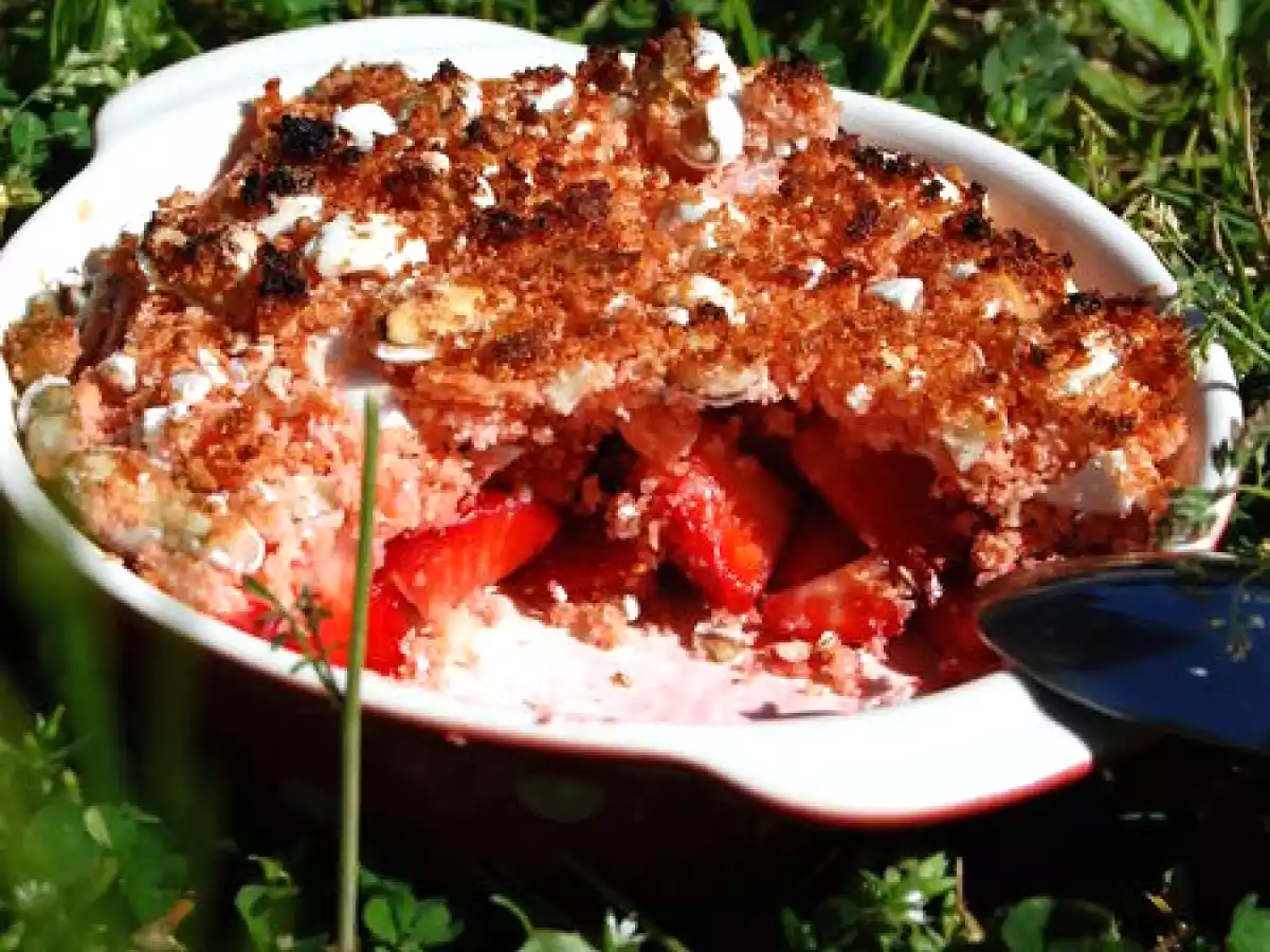 Crumble de fraises aux dragées
