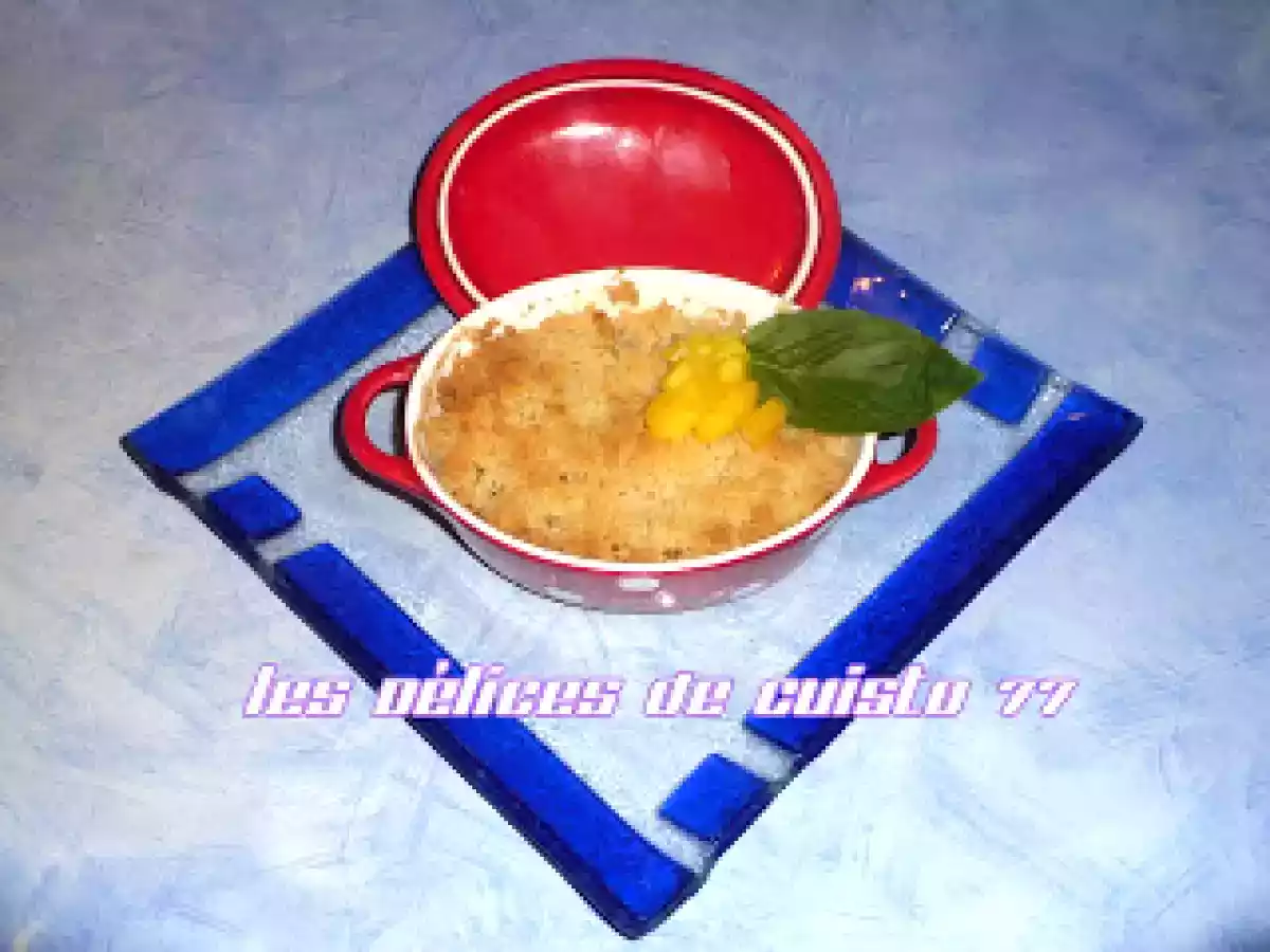 Crumble de mangue basilic