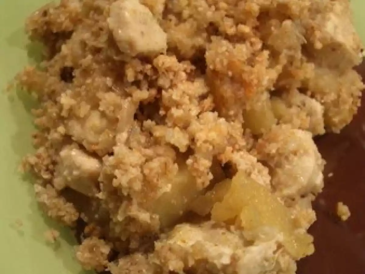Crumble de poulet aux pommes et au curry
