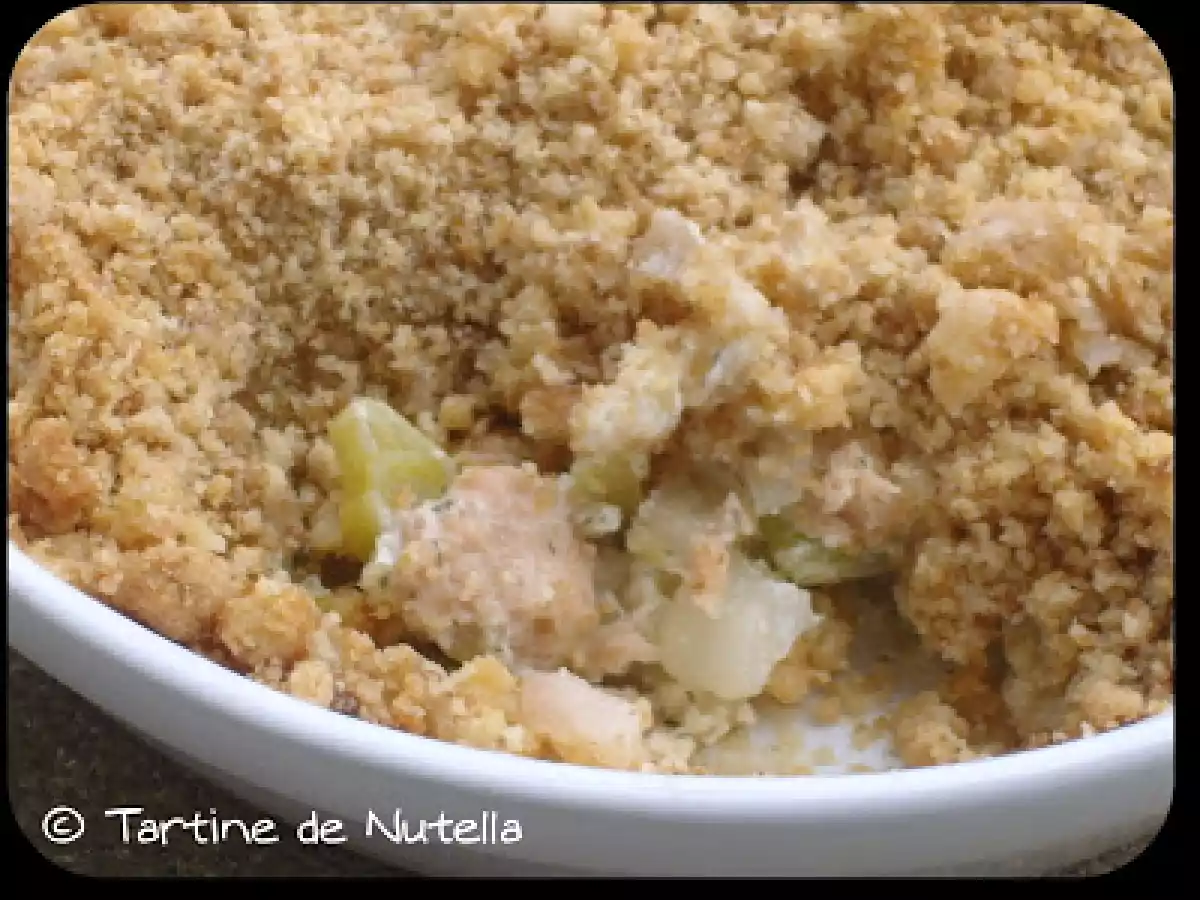 Crumble de saumon sur lit de fondue poireau - photo 2