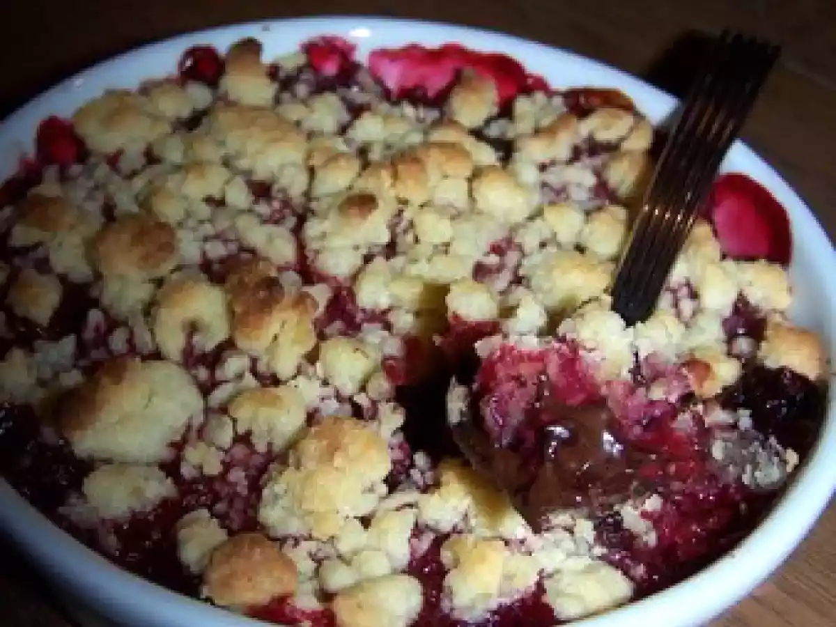 Crumble framboise et chocolat