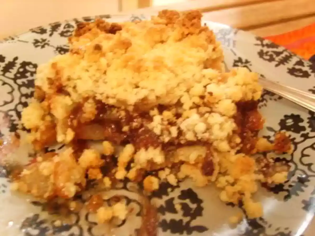 Crumble poire carambar-choco