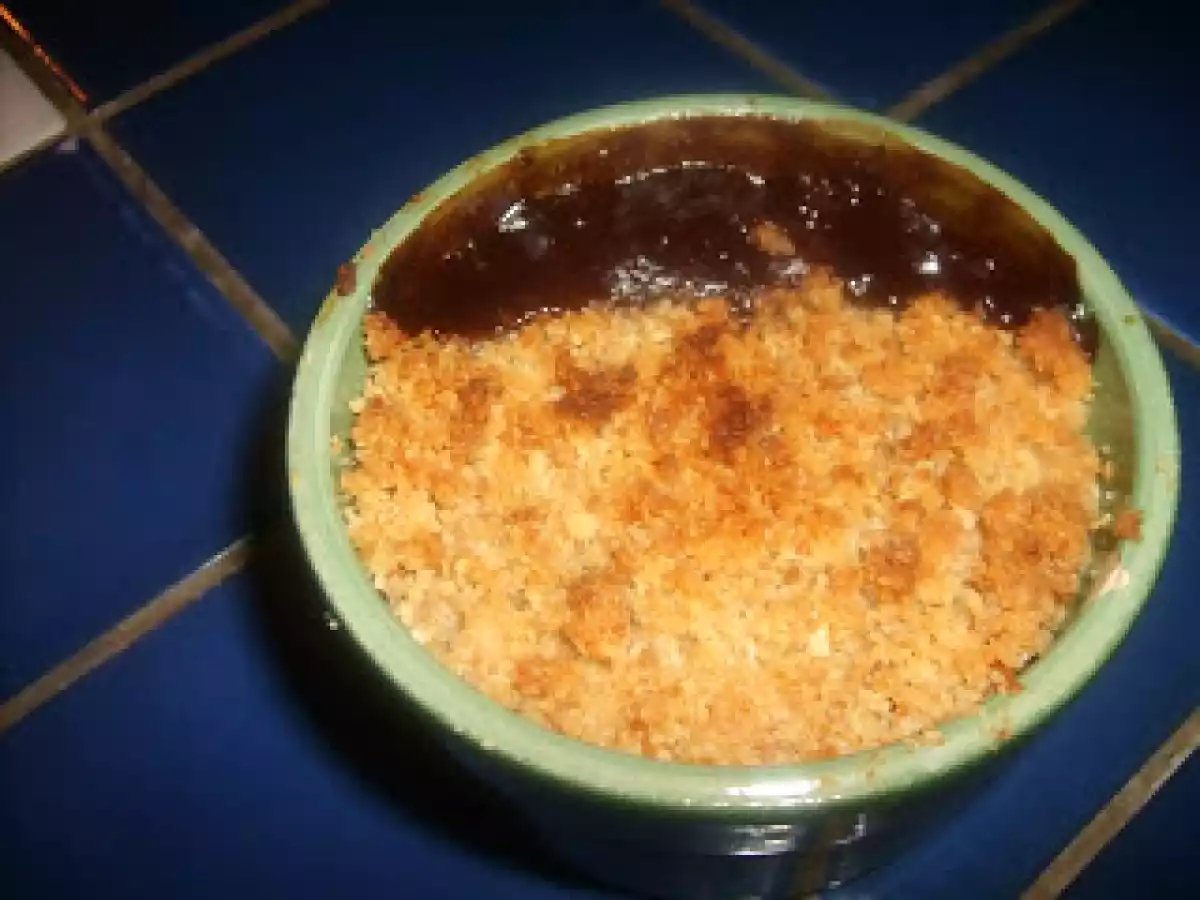 Crumble poire-chocolat et...caramel.
