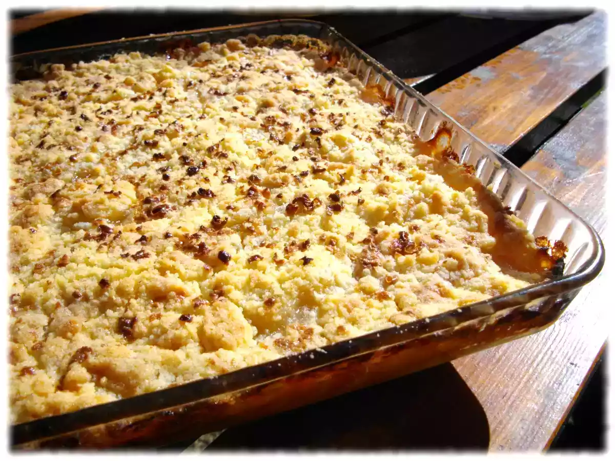 Crumble pomme-pêche