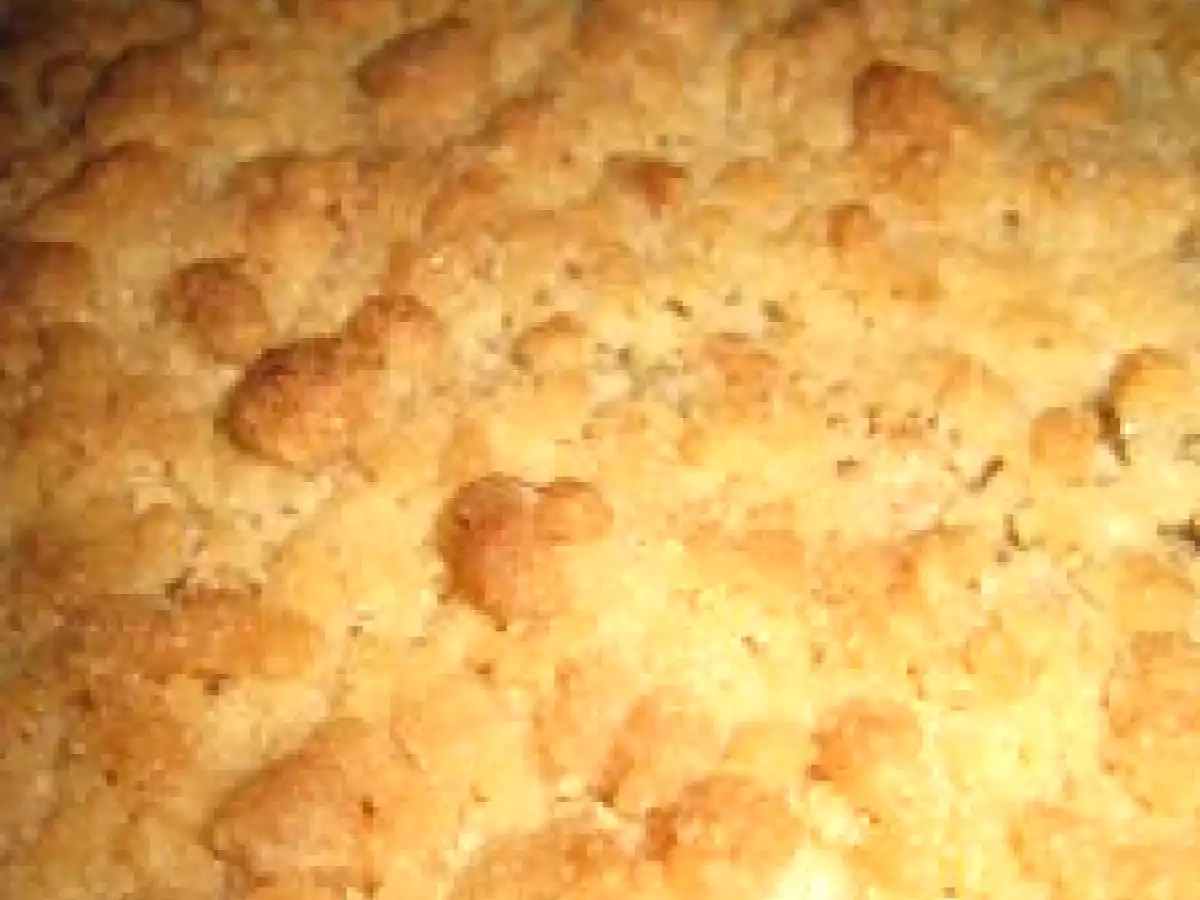 Crumble pomme, poire, amande