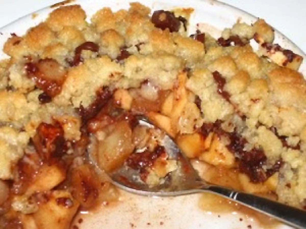 Crumble pomme poire chocolat