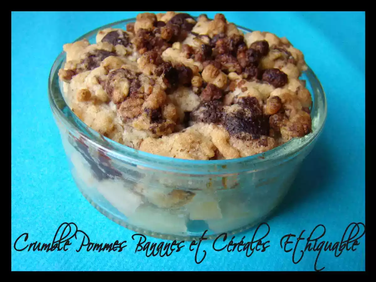 Crumble Pommes Bananes au Muesli, riz et Quinoa, Eclats de Chocolat et noix de cajou - photo 5