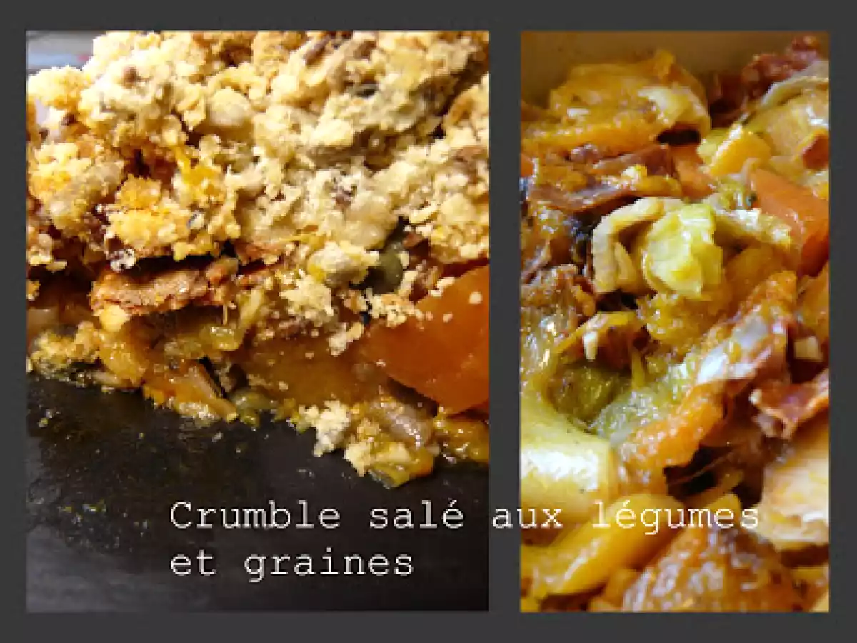 Crumble salé aux légumes et graines