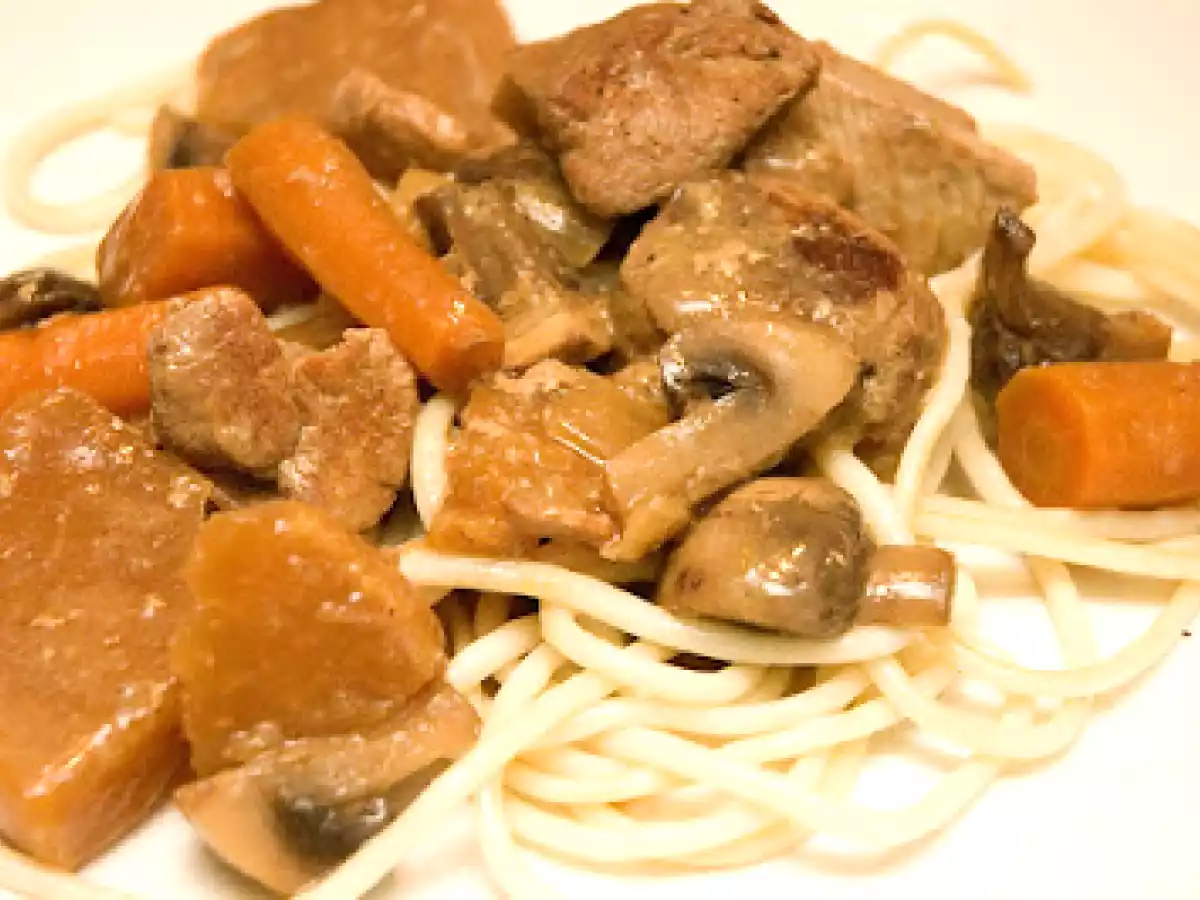 Cubes de porc aux champignons à la mijoteuse