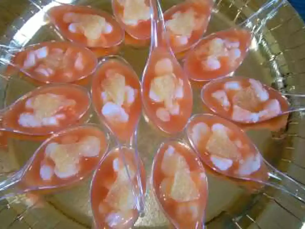 Cuillères crevette pamplemousse