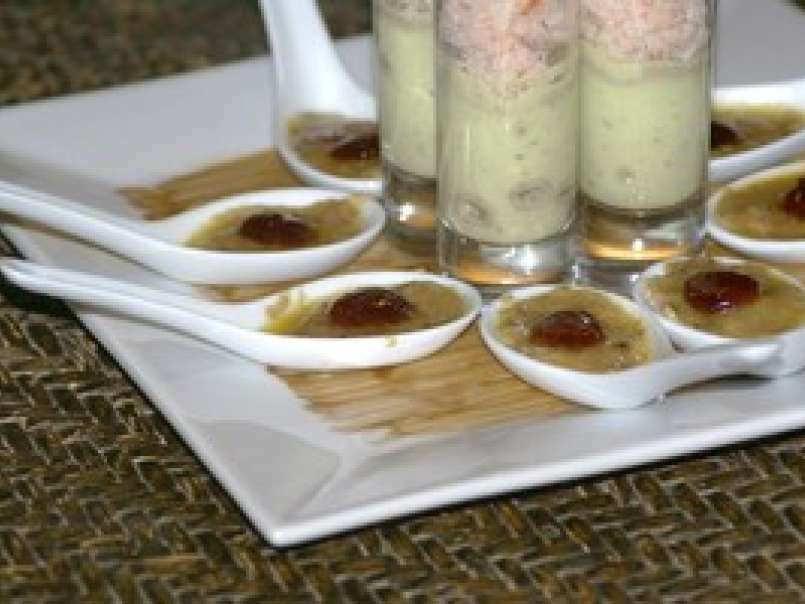 Cuillères de crème brulée au foie gras et à la figue