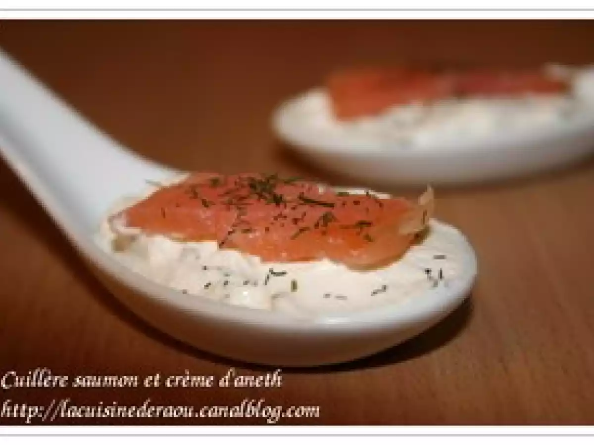 Cuillères saumon et crème d'aneth - photo 2