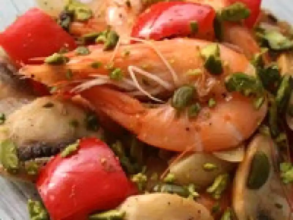 Cuisine aphrodisiaque : Poêlée relevée de crevettes à la pistache