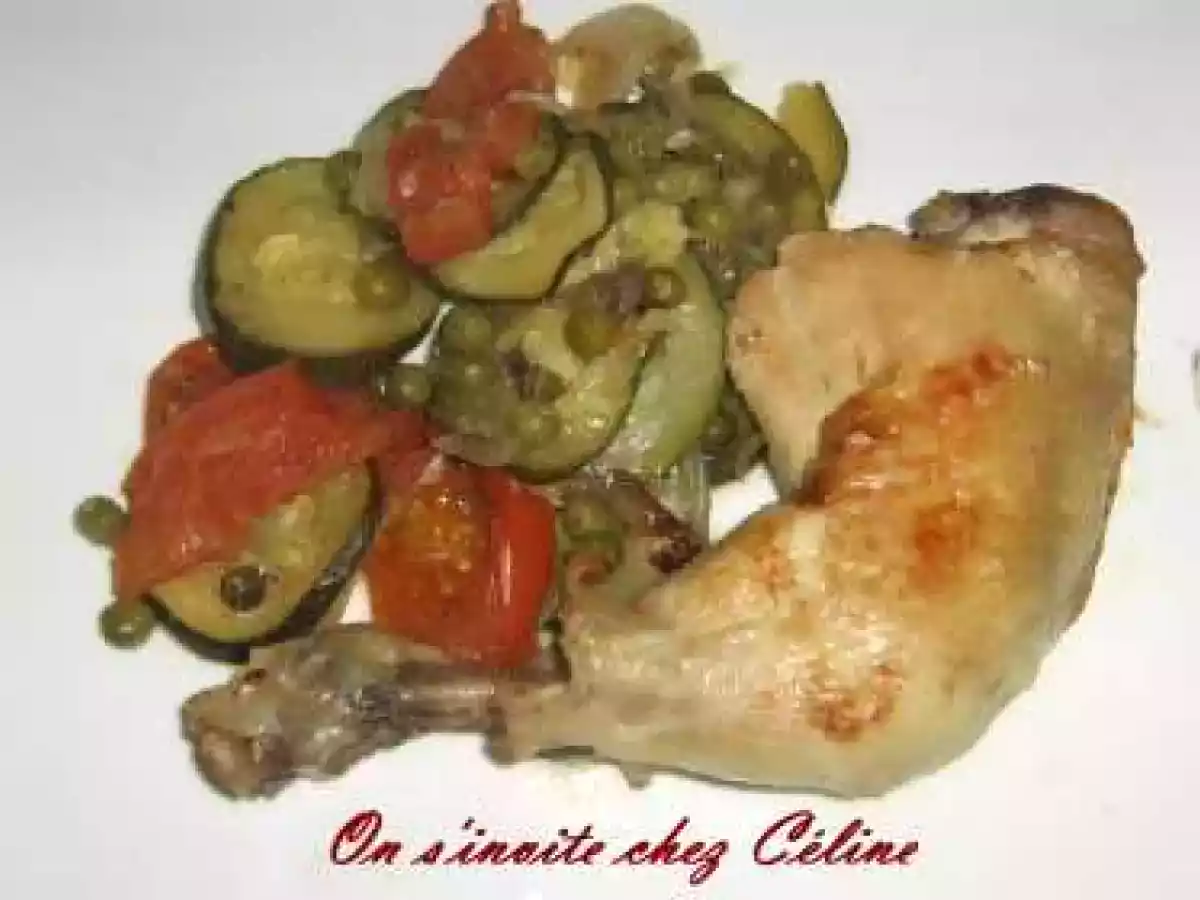 Cuisse de poulet et ses petits légumes