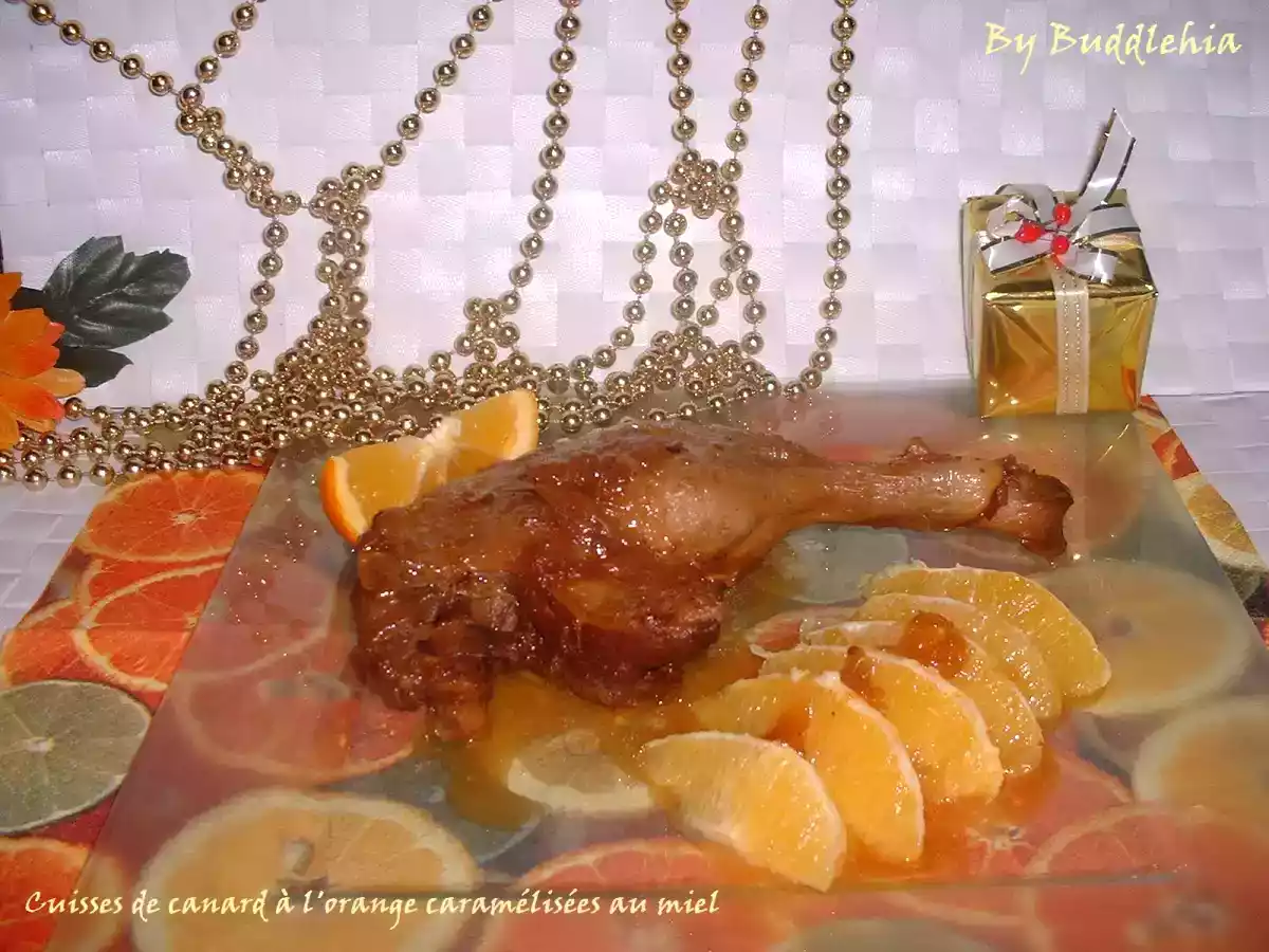 Cuisses de canard à l'orange caramélisées au miel