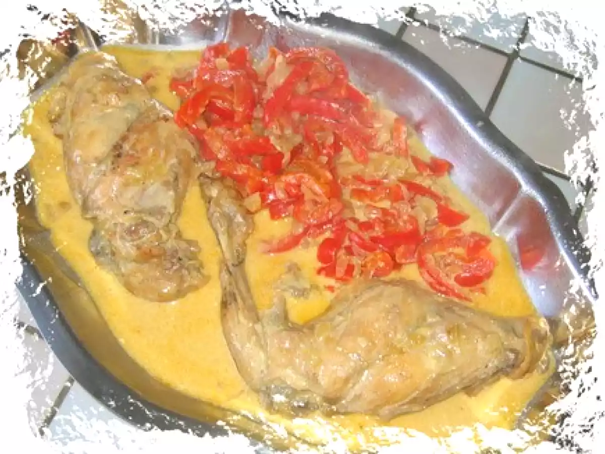 Cuisses de lapin aux poivrons rouges