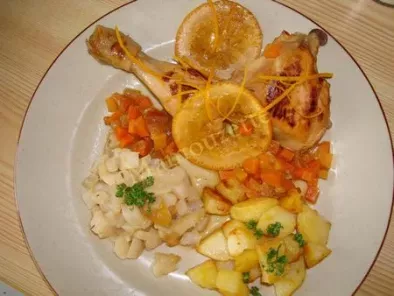 Cuisses de poulet à l'orange, navets caramélisés - photo 2