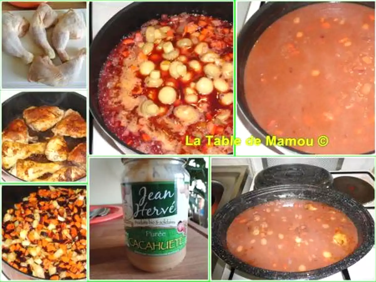 Cuisses de poulet à la purée de cacahuète