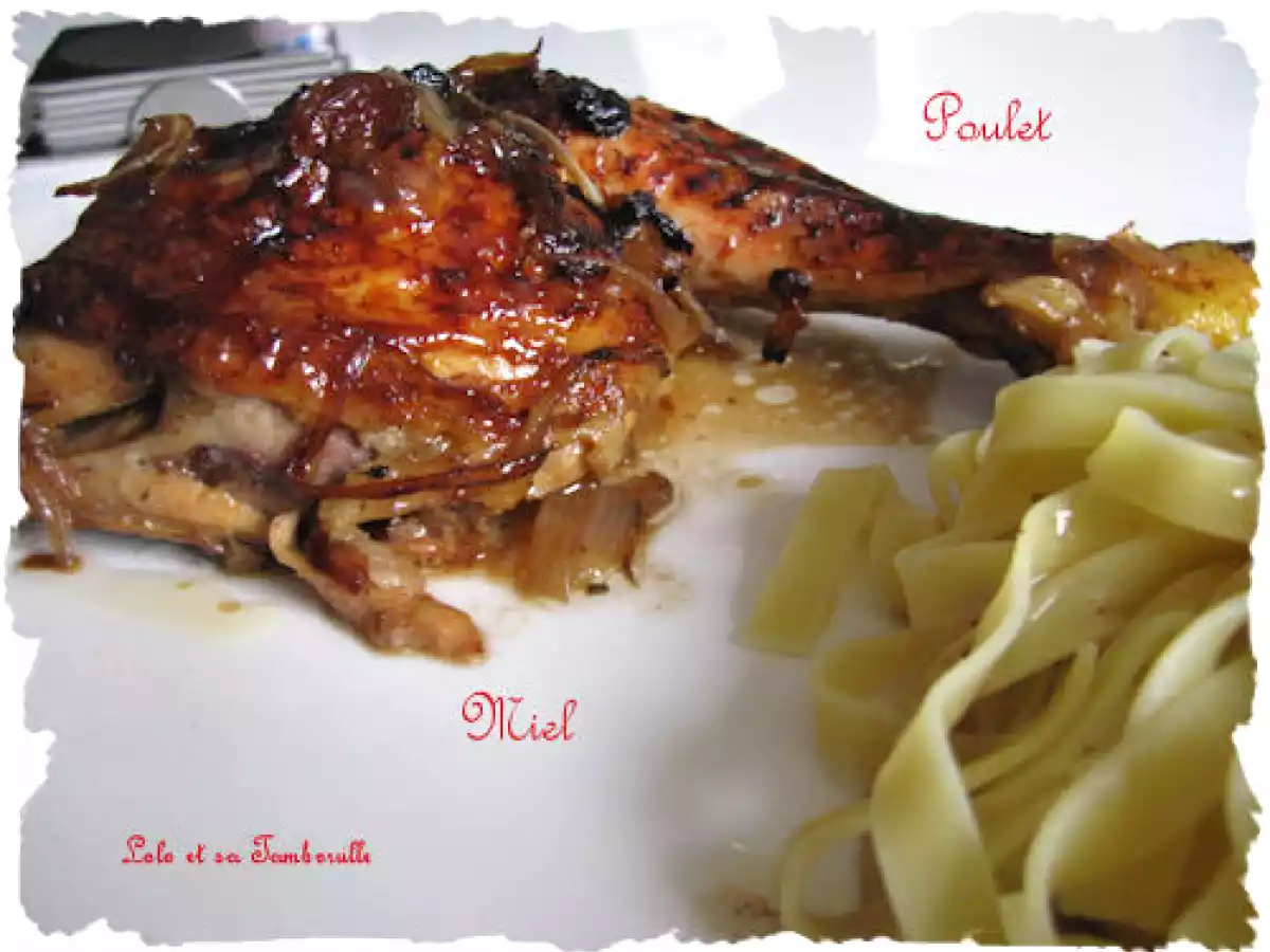 Cuisses de poulet au miel et raisins secs