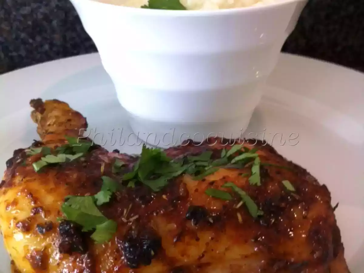 Cuisses de poulet en papillote maison et riz au lait à la cardamome