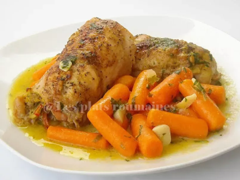 Cuisses de poulet farcies aux carottes sautées, photo 1