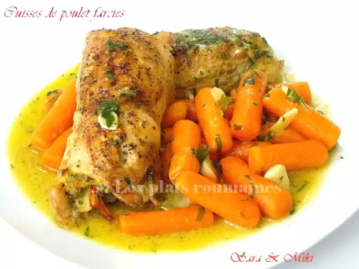 Cuisses de poulet farcies aux carottes sautées - photo 3