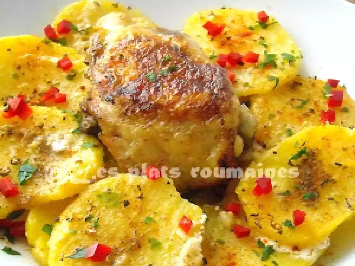 Cuisses de poulet sur le gratin dauphinois