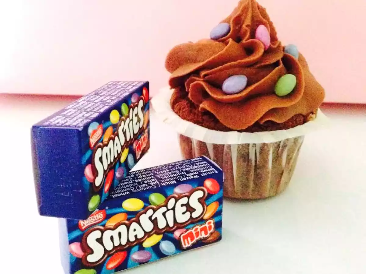 Cupcake chocolat aux smarties