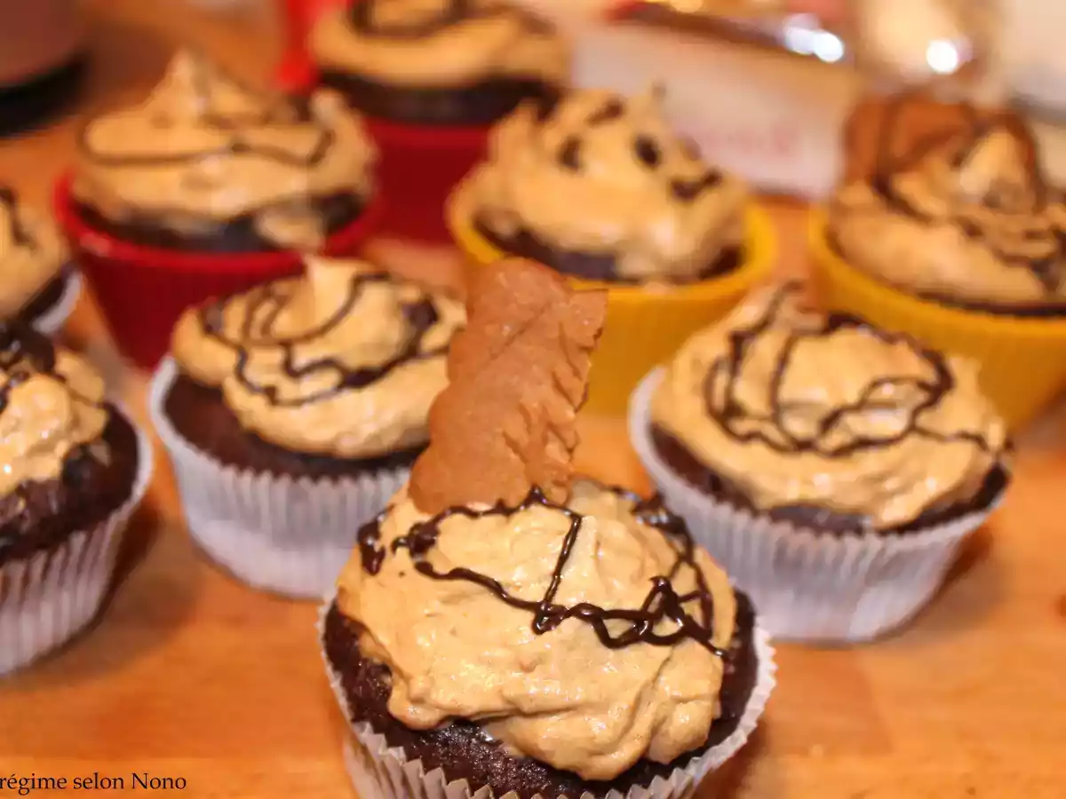 Cupcakes chocolat au glaçage spéculoos