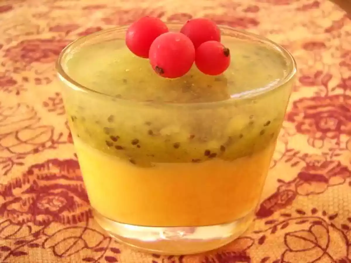 **Curd A L'orange Et Kiwis En Verrine**