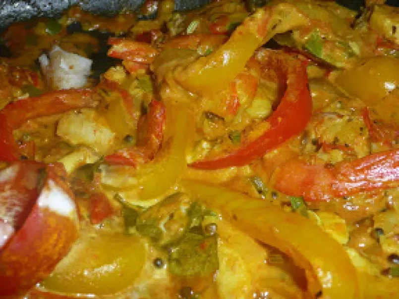 Curry de cabillaud et crevettes