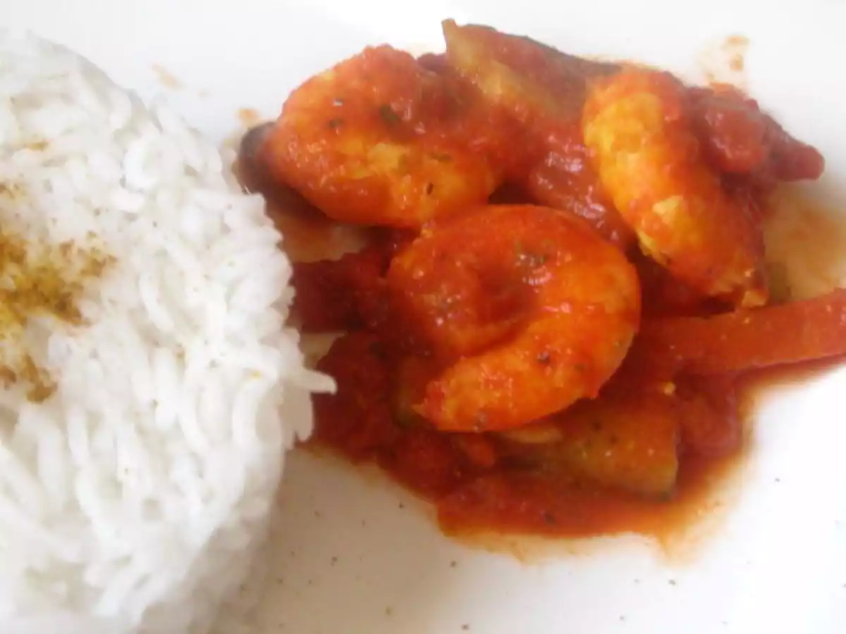 Curry de crevettes aux petits légumes parfumé au lait de coco - photo 2