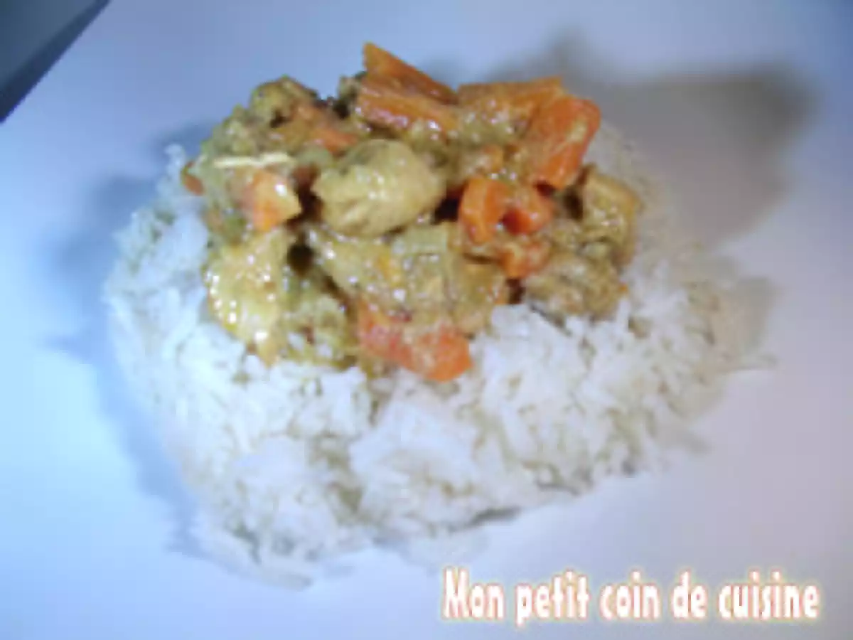 Curry de poulet carotte banane sans lait et sans gluten