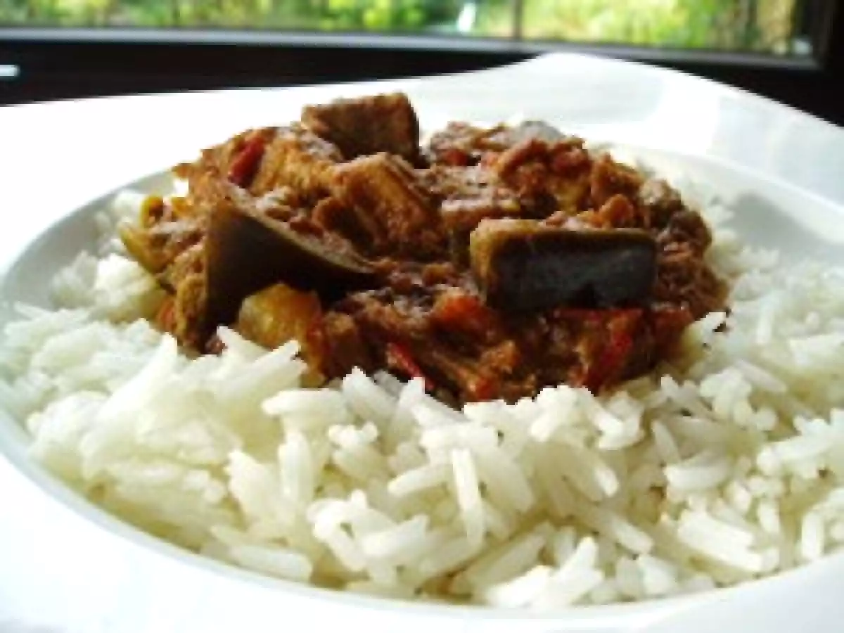 Curry vert au porc et aubergines