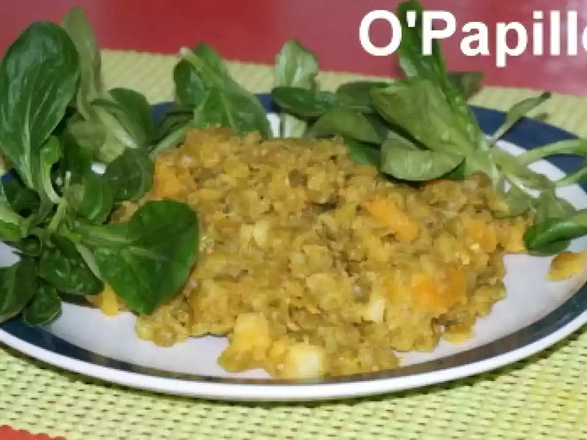 Dahl de pois cassés, carottes et céleri