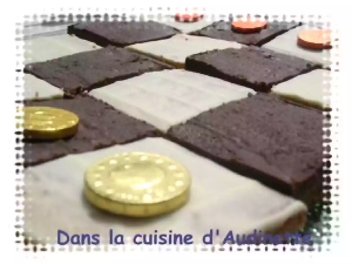 Damier chocolat/vanille coco pour fête de faux anniversaires - photo 2
