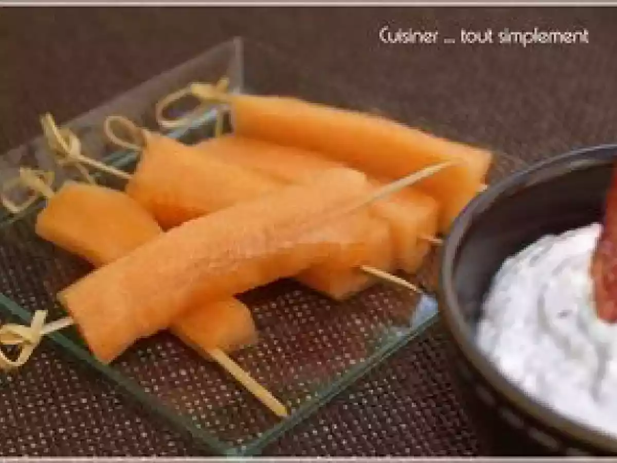 De la fraicheur ... Melon et sa sauce Chèvre - Bacon - photo 4